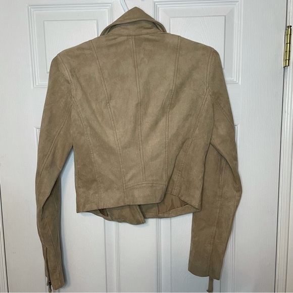 ABERCROMBIE Faux Suede Moto Tassel Tan Jacket small - Picture 5 of 8